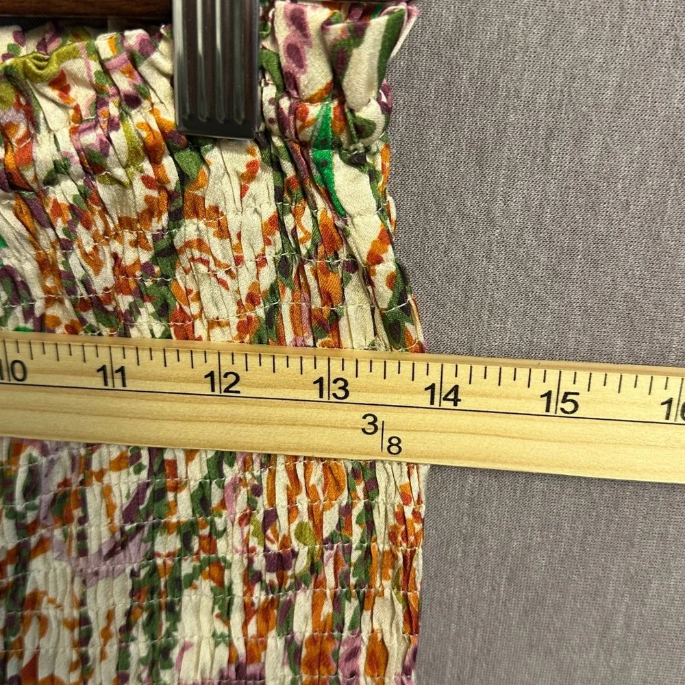 Zara Shorts XS Multicolor Paisley Smocked Ruffle Boho‎ Festival Summer High Rise